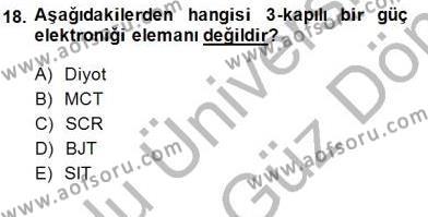 Elektrik Makinaları Dersi 2013 - 2014 Yılı (Final) Dönem Sonu Sınavı 18. Soru