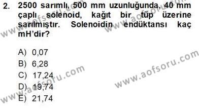 Elektrik Makinaları Dersi 2013 - 2014 Yılı (Final) Dönem Sonu Sınavı 2. Soru