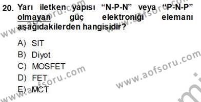 Elektrik Makinaları Dersi 2013 - 2014 Yılı (Final) Dönem Sonu Sınavı 20. Soru
