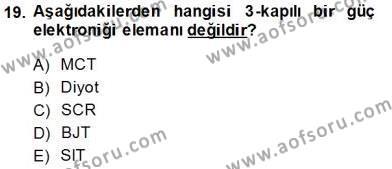 Elektrik Makinaları Dersi 2013 - 2014 Yılı Tek Ders Sınavı 19. Soru