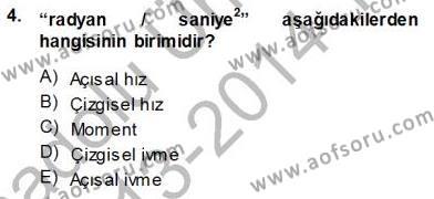Elektrik Makinaları Dersi 2013 - 2014 Yılı Tek Ders Sınavı 4. Soru