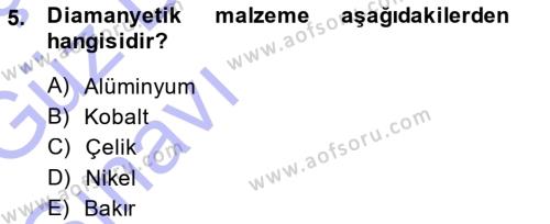 Elektrik Makinaları Dersi 2014 - 2015 Yılı (Vize) Ara Sınavı 5. Soru