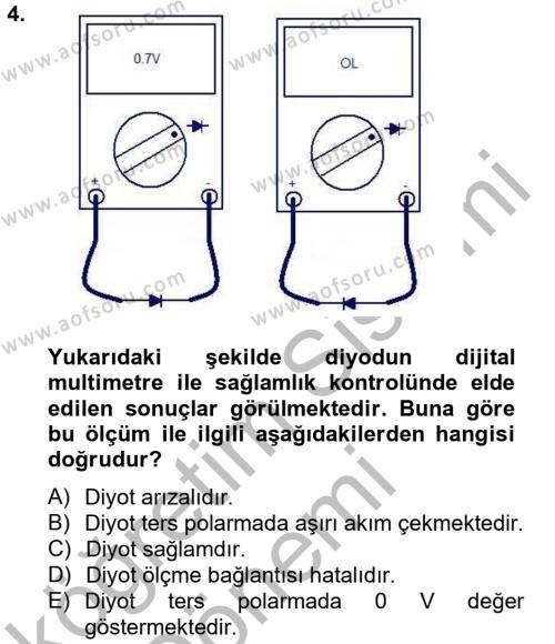 Elektrik Bakım, Arıza Bulma ve Güvenlik Dersi 2012 - 2013 Yılı (Vize) Ara Sınavı 4. Soru