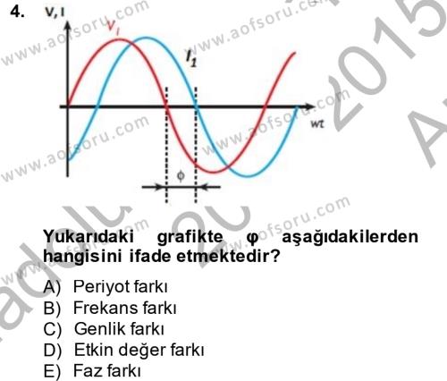 Elektrik Bakım, Arıza Bulma ve Güvenlik Dersi 2014 - 2015 Yılı (Vize) Ara Sınavı 4. Soru