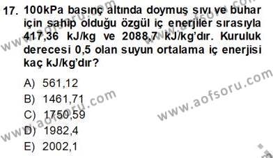 Enerji Analizi Dersi 2013 - 2014 Yılı (Vize) Ara Sınavı 17. Soru