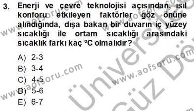 Enerji Analizi Dersi 2013 - 2014 Yılı (Vize) Ara Sınavı 3. Soru
