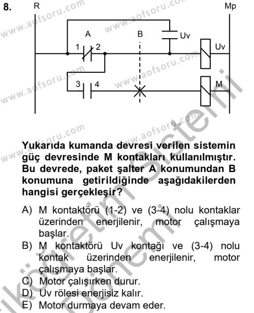 Elektromekanik Kumanda Sistemleri Dersi 2012 - 2013 Yılı (Vize) Ara Sınavı 8. Soru