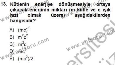 Elektrik Enerjisi Üretimi Dersi 2012 - 2013 Yılı (Vize) Ara Sınavı 13. Soru