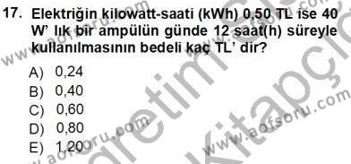 Elektrik Enerjisi Üretimi Dersi 2012 - 2013 Yılı (Vize) Ara Sınavı 17. Soru