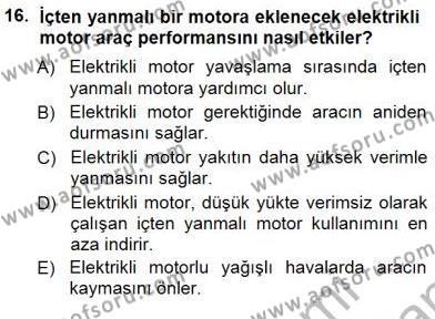 Elektrik Enerjisi Üretimi Dersi 2012 - 2013 Yılı (Final) Dönem Sonu Sınavı 16. Soru