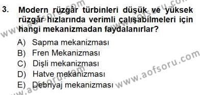 Elektrik Enerjisi Üretimi Dersi 2012 - 2013 Yılı (Final) Dönem Sonu Sınavı 3. Soru