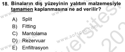 Enerji Ekonomisi Dersi 2020 - 2021 Yılı Yaz Okulu Sınavı 18. Soru