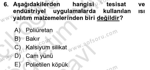 Enerji Ekonomisi Dersi 2020 - 2021 Yılı Yaz Okulu Sınavı 6. Soru