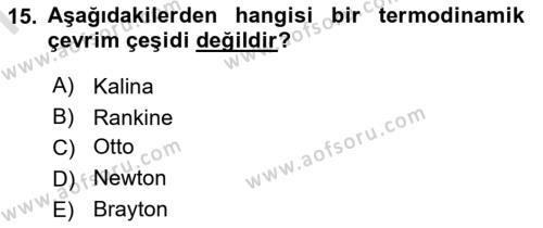 Elektrik Enerjisi Üretimi, İletimi Ve Dağıtımı Dersi 2019 - 2020 Yılı (Final) Dönem Sonu Sınavı 15. Soru