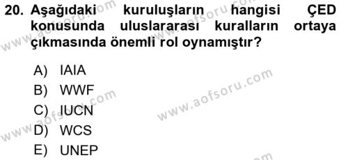 Enerji Tasarrufu Ve Çevre Dersi 2020 - 2021 Yılı Yaz Okulu Sınavı 20. Soru