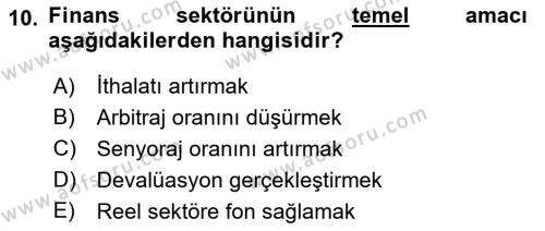 Gayrimenkul Ekonomisi Dersi 2021 - 2022 Yılı (Vize) Ara Sınavı 10. Soru