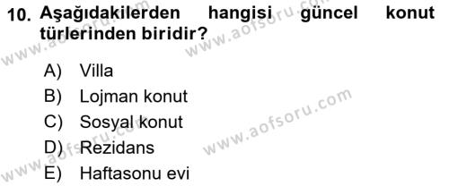 Bina ve Yapım Bilgisi Dersi 2019 - 2020 Yılı (Vize) Ara Sınavı 10. Soru