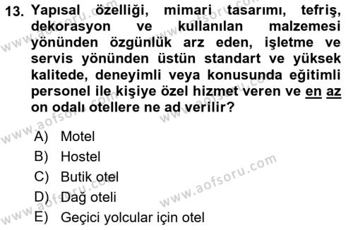 Bina ve Yapım Bilgisi Dersi 2019 - 2020 Yılı (Vize) Ara Sınavı 13. Soru