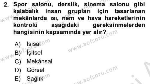 Bina ve Yapım Bilgisi Dersi 2019 - 2020 Yılı (Vize) Ara Sınavı 2. Soru