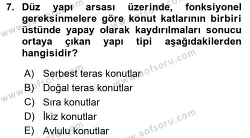 Bina ve Yapım Bilgisi Dersi 2019 - 2020 Yılı (Vize) Ara Sınavı 7. Soru