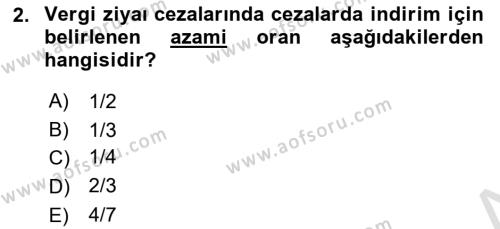 Gayrimenkullerde Vergilendirme Dersi 2022 - 2023 Yılı (Vize) Ara Sınavı 2. Soru