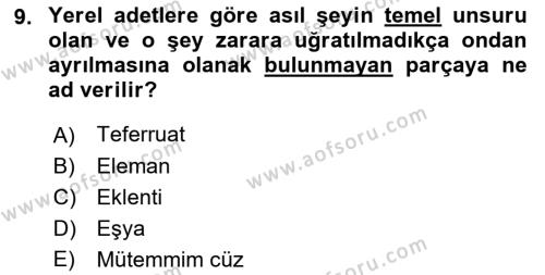 Gayrimenkullerde Vergilendirme Dersi 2022 - 2023 Yılı (Vize) Ara Sınavı 9. Soru