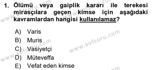 Gayrimenkullerde Vergilendirme Dersi 2022 - 2023 Yılı (Final) Dönem Sonu Sınavı 1. Soru