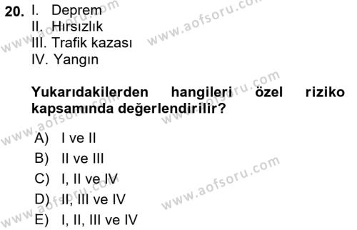 Emlak Yönetimi ve Pazarlaması Dersi 2021 - 2022 Yılı (Final) Dönem Sonu Sınavı 20. Soru