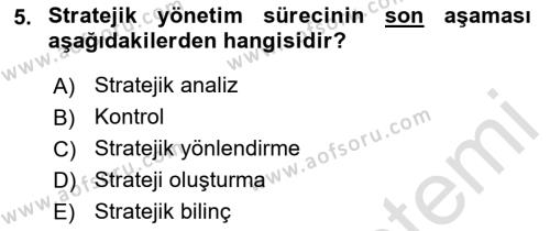 Emlak Yönetimi ve Pazarlaması Dersi 2021 - 2022 Yılı (Final) Dönem Sonu Sınavı 5. Soru