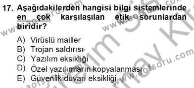 Gayrimenkul Yönetiminde Mesleki Etik Dersi 2012 - 2013 Yılı (Final) Dönem Sonu Sınavı 17. Soru