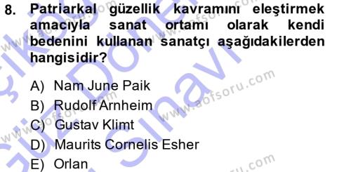 Görsel Estetik Dersi 2013 - 2014 Yılı (Final) Dönem Sonu Sınavı 8. Soru