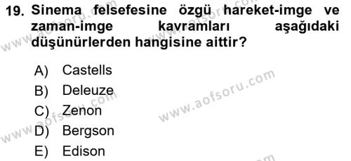 Görsel Estetik Dersi 2021 - 2022 Yılı Yaz Okulu Sınavı 19. Soru