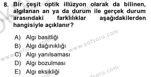 Görsel Estetik Dersi 2021 - 2022 Yılı Yaz Okulu Sınavı 8. Soru