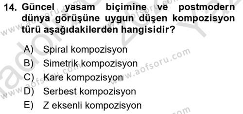 Görsel Estetik Dersi 2022 - 2023 Yılı Yaz Okulu Sınavı 14. Soru