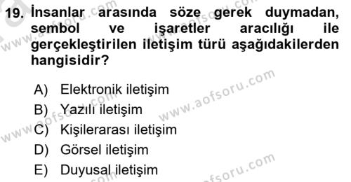 Görsel Estetik Dersi 2023 - 2024 Yılı (Vize) Ara Sınavı 19. Soru