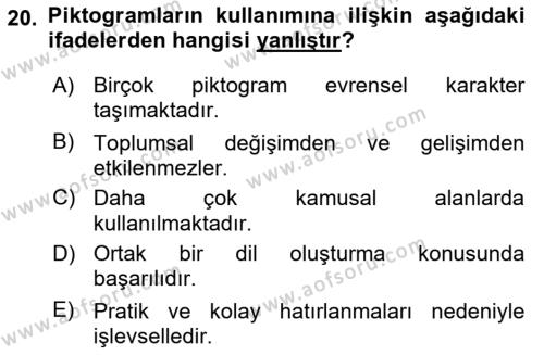 Görsel Estetik Dersi 2023 - 2024 Yılı (Vize) Ara Sınavı 20. Soru