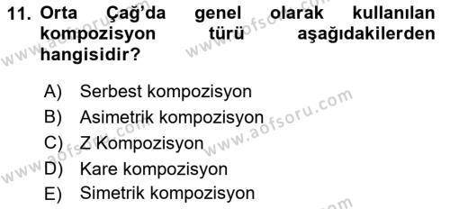 Görsel Estetik Dersi 2023 - 2024 Yılı (Final) Dönem Sonu Sınavı 11. Soru