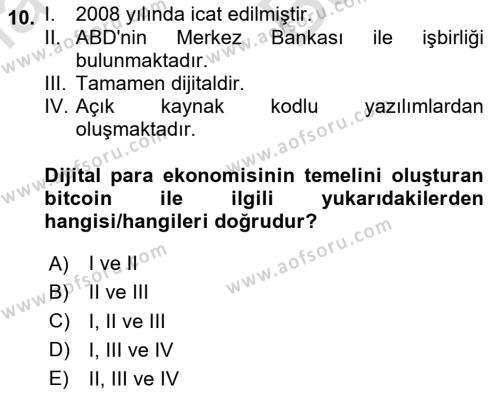 Ev Teknolojisi Dersi 2023 - 2024 Yılı (Vize) Ara Sınavı 10. Soru