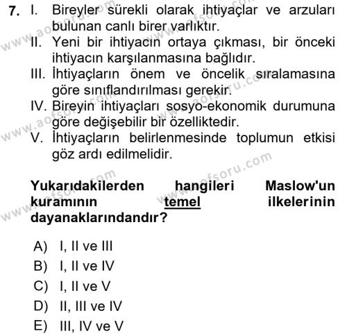 Ev Teknolojisi Dersi 2023 - 2024 Yılı (Vize) Ara Sınavı 7. Soru