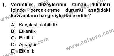 İş Etüdü Dersi 2013 - 2014 Yılı (Vize) Ara Sınavı 1. Soru