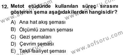 İş Etüdü Dersi 2013 - 2014 Yılı (Vize) Ara Sınavı 12. Soru