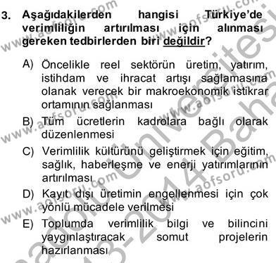 İş Etüdü Dersi 2013 - 2014 Yılı (Vize) Ara Sınavı 3. Soru
