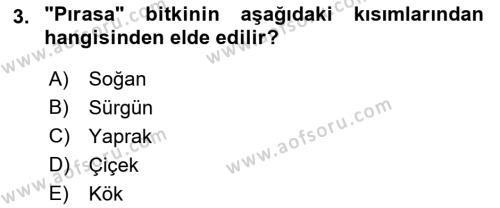 Genel Beslenme Dersi 2022 - 2023 Yılı Yaz Okulu Sınavı 3. Soru