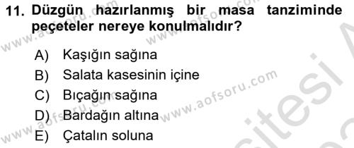 Genel Beslenme Dersi 2023 - 2024 Yılı (Final) Dönem Sonu Sınavı 11. Soru