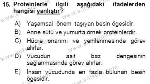 Çocuk ve Ergen Bakımı Dersi 2020 - 2021 Yılı Yaz Okulu Sınavı 15. Soru