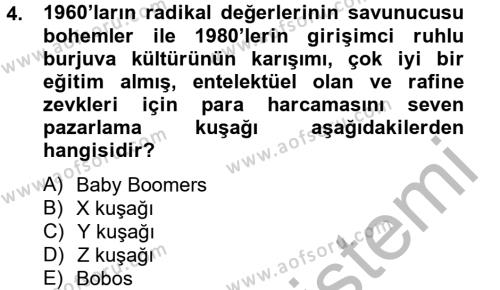 Tüketim Bilinci ve Bilinçli Tüketici Dersi 2012 - 2013 Yılı (Vize) Ara Sınavı 4. Soru