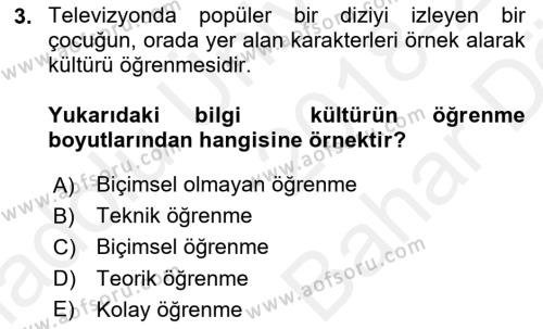 Tüketim Bilinci ve Bilinçli Tüketici Dersi 2018 - 2019 Yılı (Vize) Ara Sınavı 3. Soru