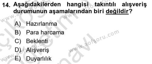 Tüketim Bilinci ve Bilinçli Tüketici Dersi 2020 - 2021 Yılı Yaz Okulu Sınavı 14. Soru