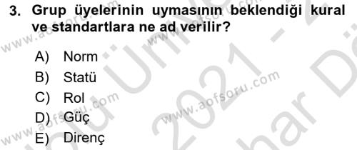 Tüketim Bilinci ve Bilinçli Tüketici Dersi 2021 - 2022 Yılı (Vize) Ara Sınavı 3. Soru