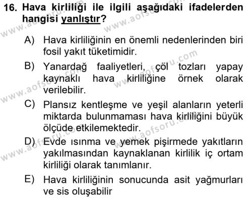 Tüketim Bilinci ve Bilinçli Tüketici Dersi 2021 - 2022 Yılı Yaz Okulu Sınavı 16. Soru